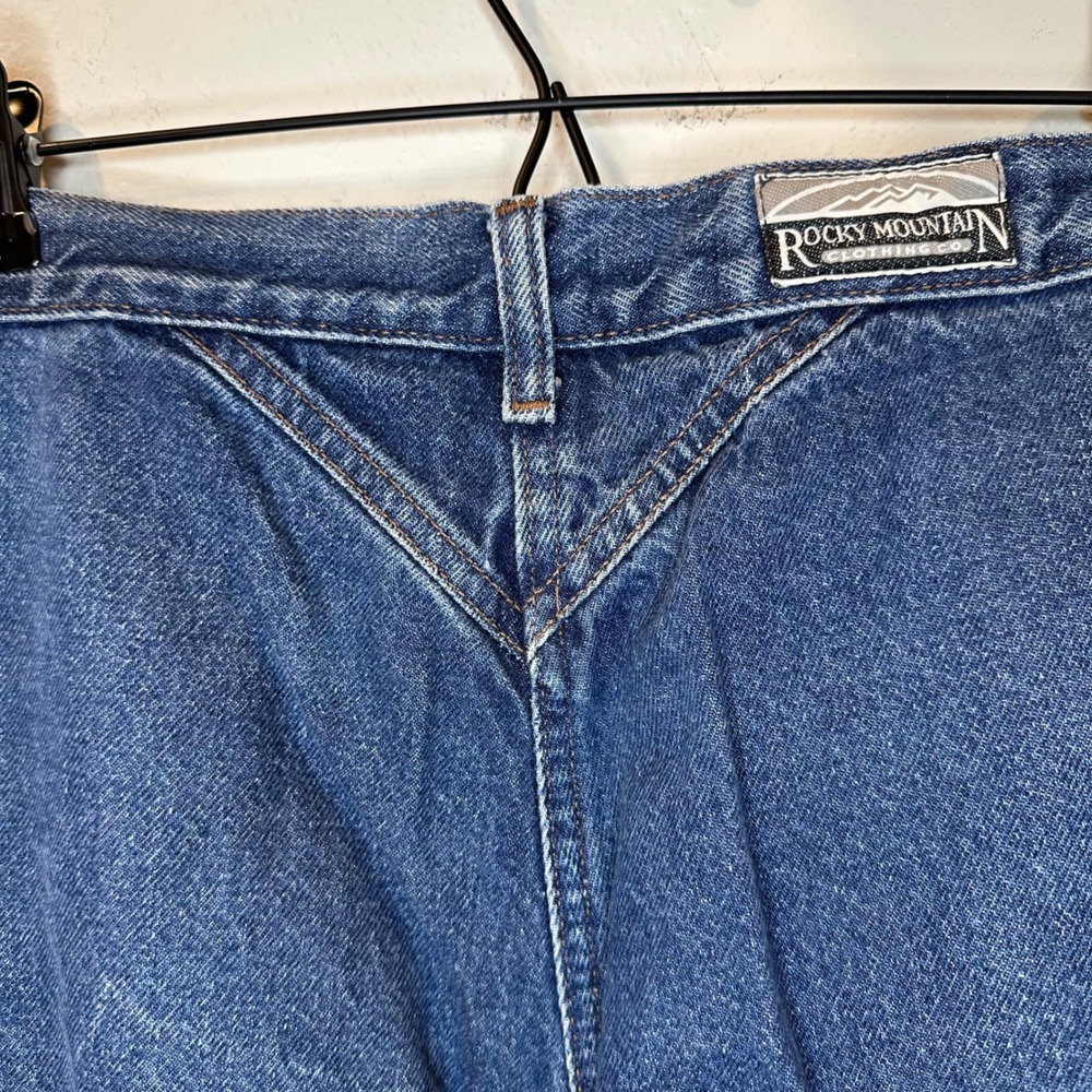 Vintage Rocky Mountain Western Jeans Womens 19/20 Blue High Waist Tapered V-Back - Picture 11 of 16